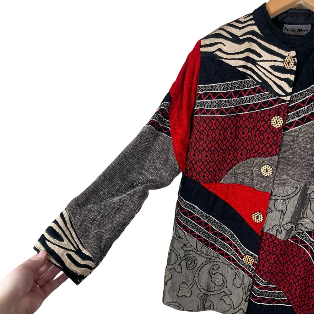 Indigo Moon Patchwork Jacket Women’s Size Small M… - image 3